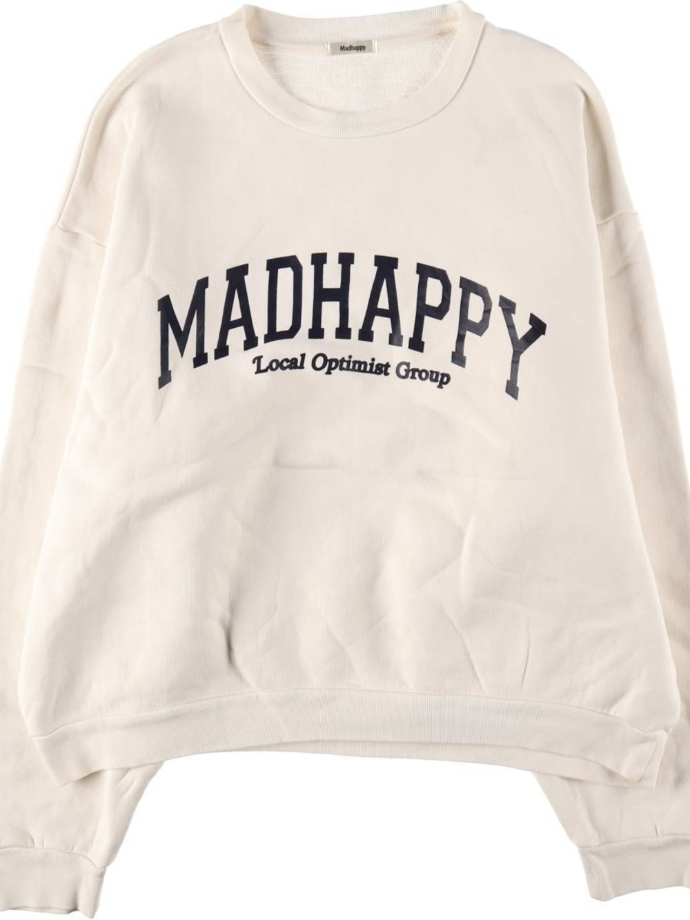 Madhappy White Crewneck Sweatshirt with Black Logo